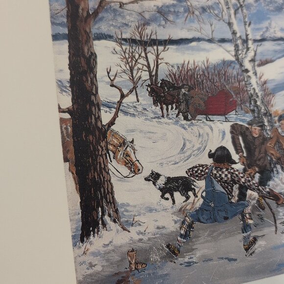 Verna E. Hutlet Winter Pond Hockey Print Numbered 58/100 Signed - Picture 6 of 9